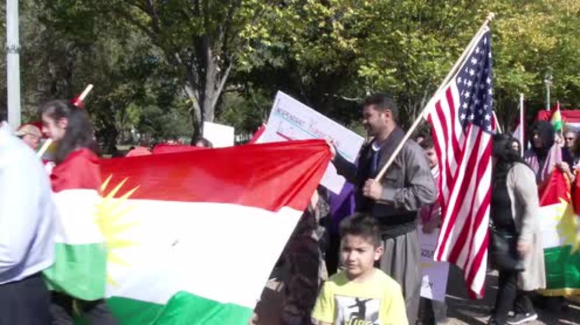 USA: Pro-Kurdish protesters call on White House to support Kurds in Iraq