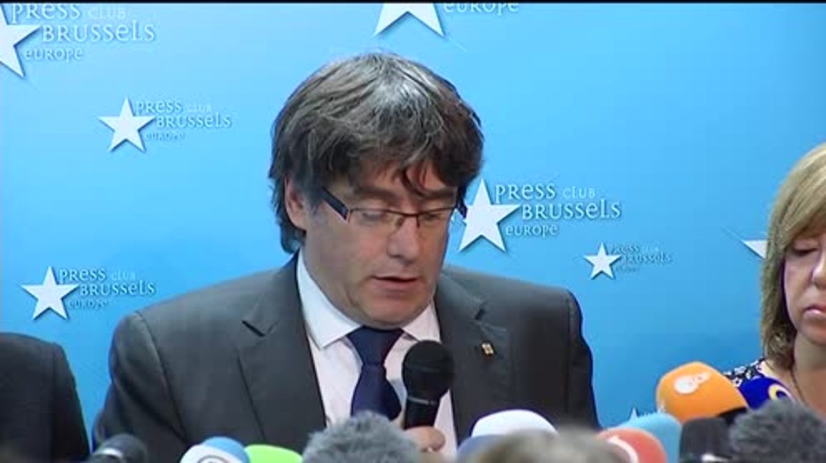Belgium: Former Catalan President Puigdemont speaks in Brussels