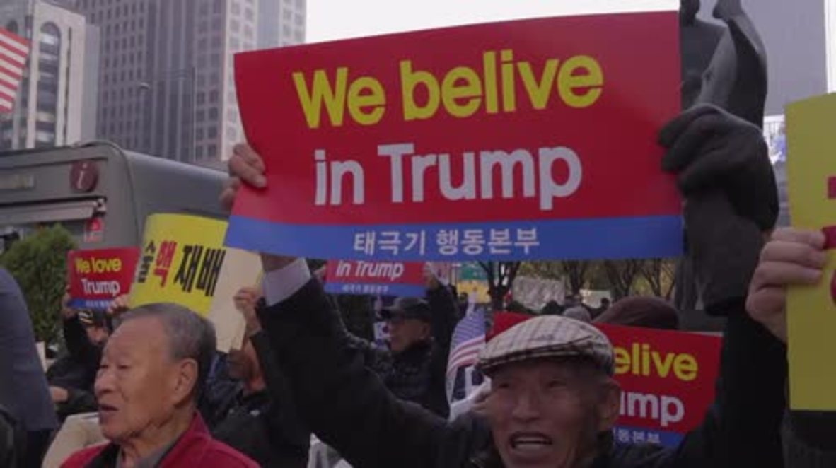 Corea del Sur: Manifestaciones a favor de la visita del presidente Donald Trump