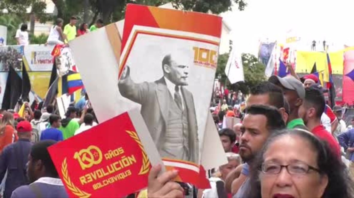 Venezuela: 'We will build 21st century socialism at all costs'- Maduro tells Russian Revolution march