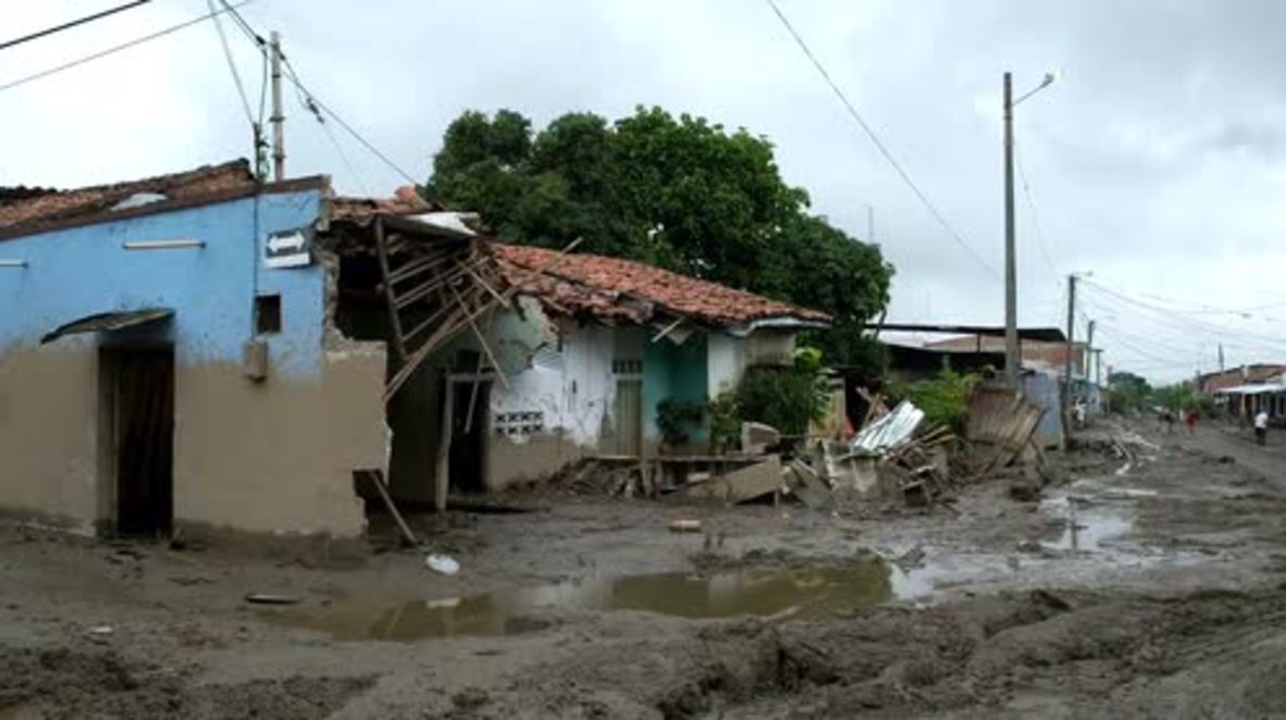 Colombia: 4 killed and 20 missing after mudslide sweeps through town of Corinto