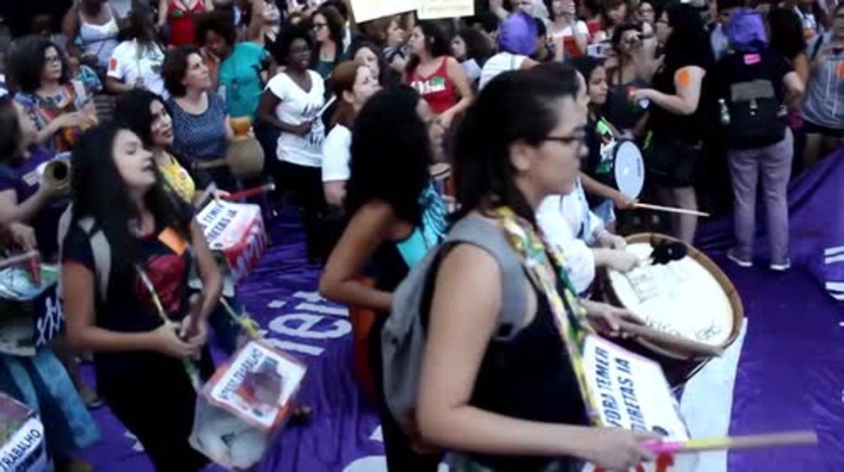 Brazil: Thousands of women march against proposed abortion ban *EXPLICIT*
