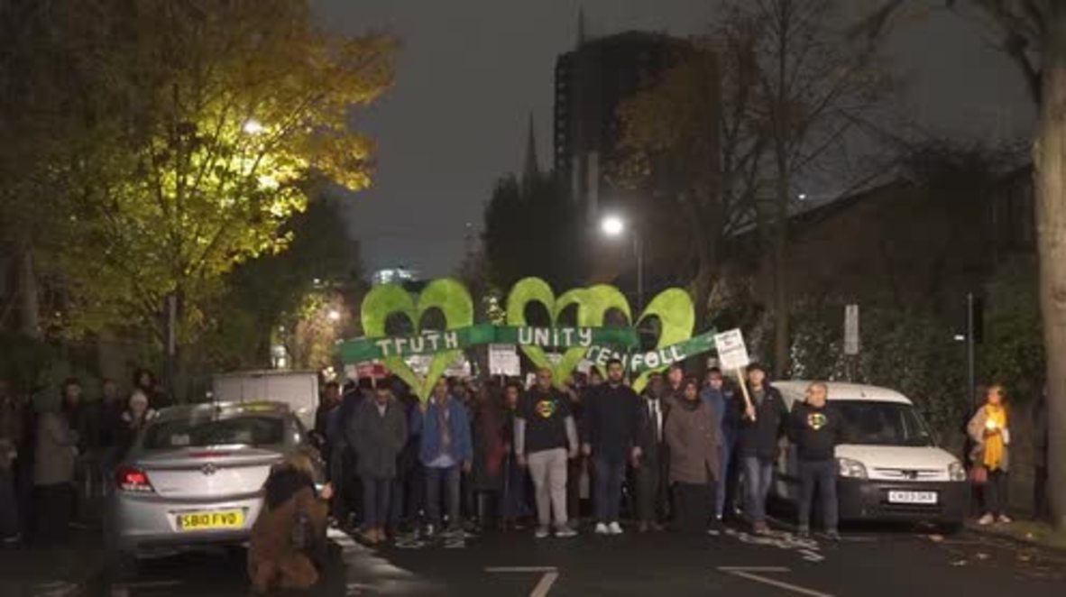 UK: Firefighters join Grenfell silent march in London