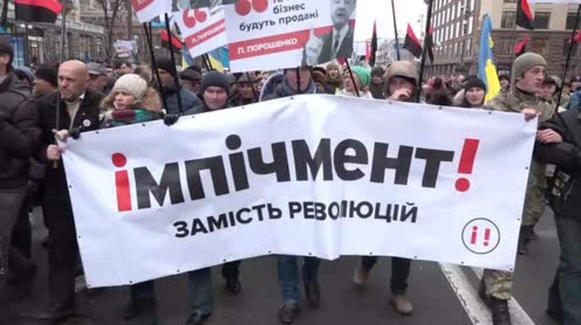 Ukraine: Saakashvili leads protest demanding Poroshenko's impeachment