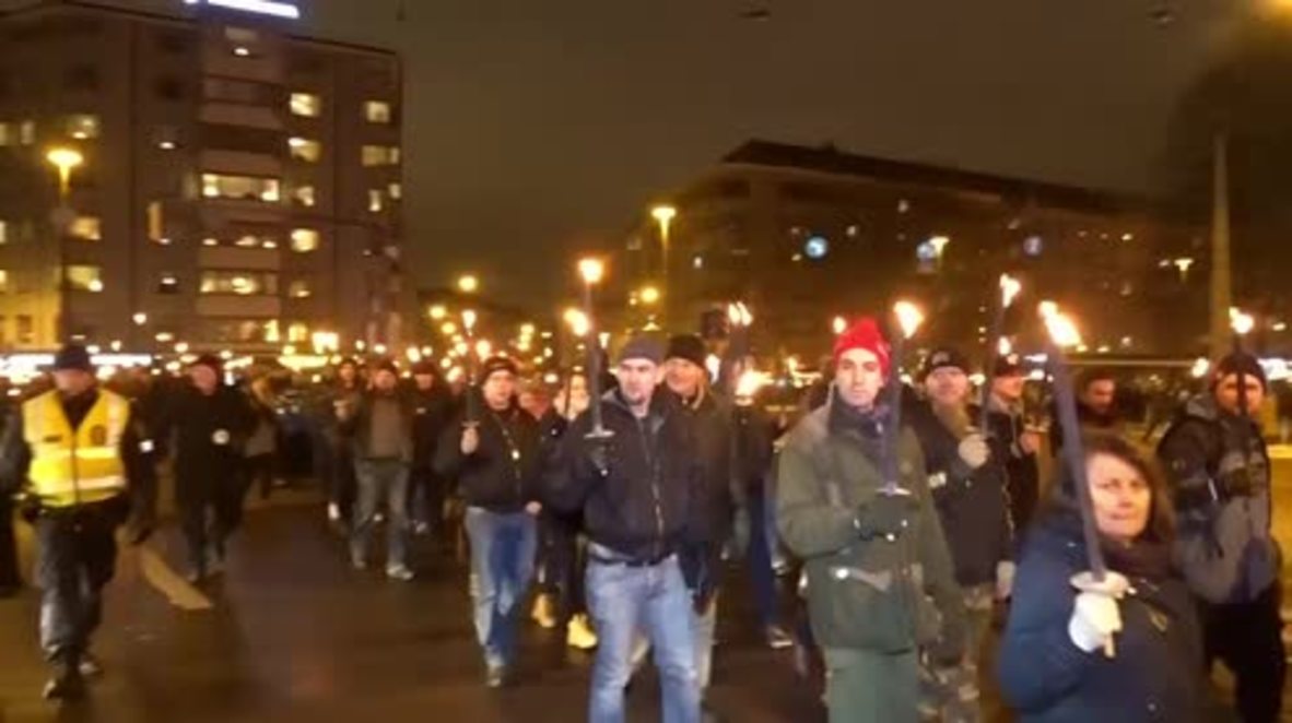 Finland: Far-right, anti-fascists face off during Independence Day marches