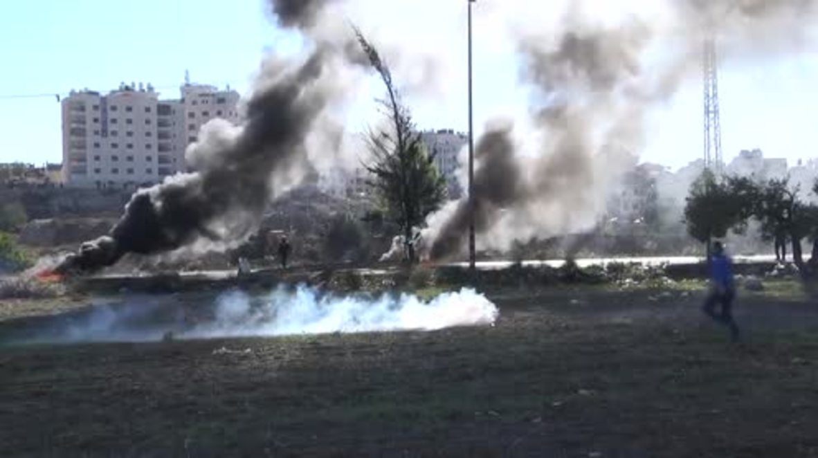 State of Palestine: Tear gas flies during West Bank clashes