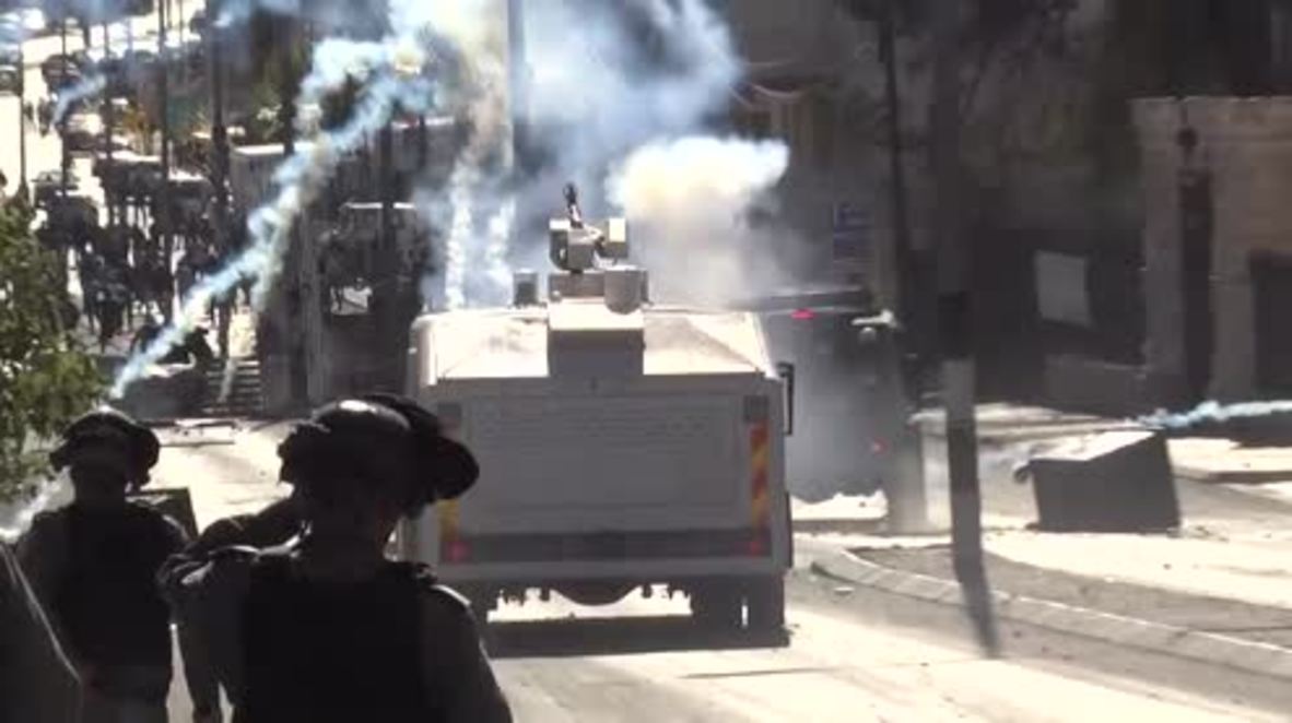 State of Palestine: Tear gas billows through Bethlehem amid anti-Trump clashes