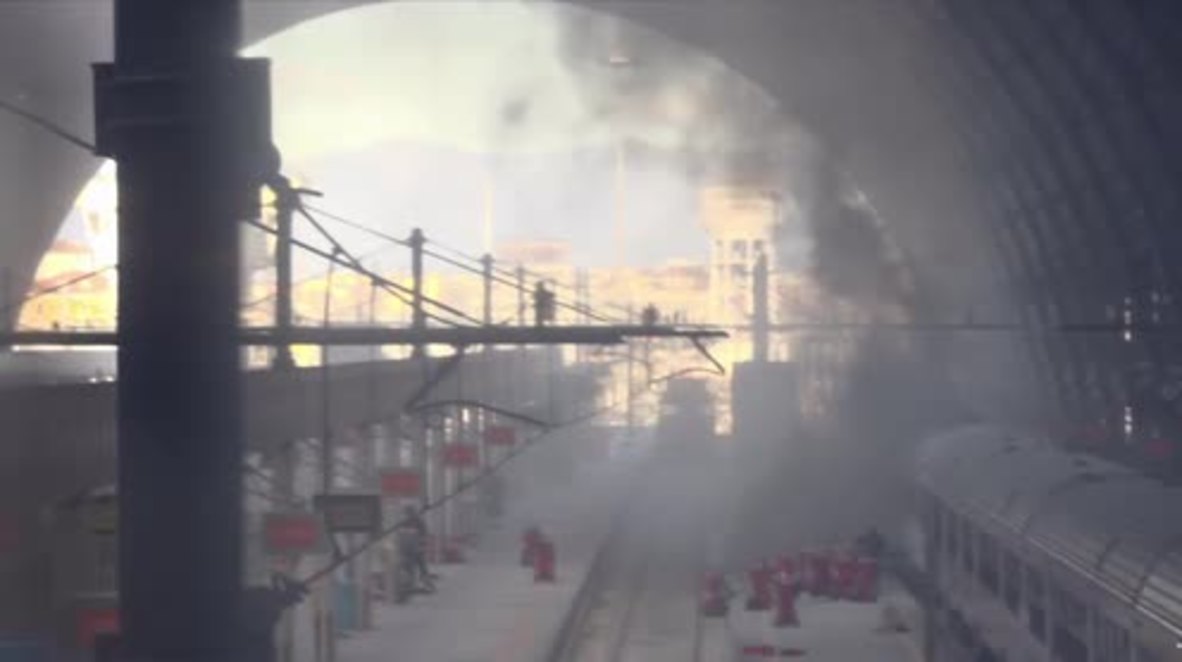 Italy: Fire tears through passenger train at Milan Central station