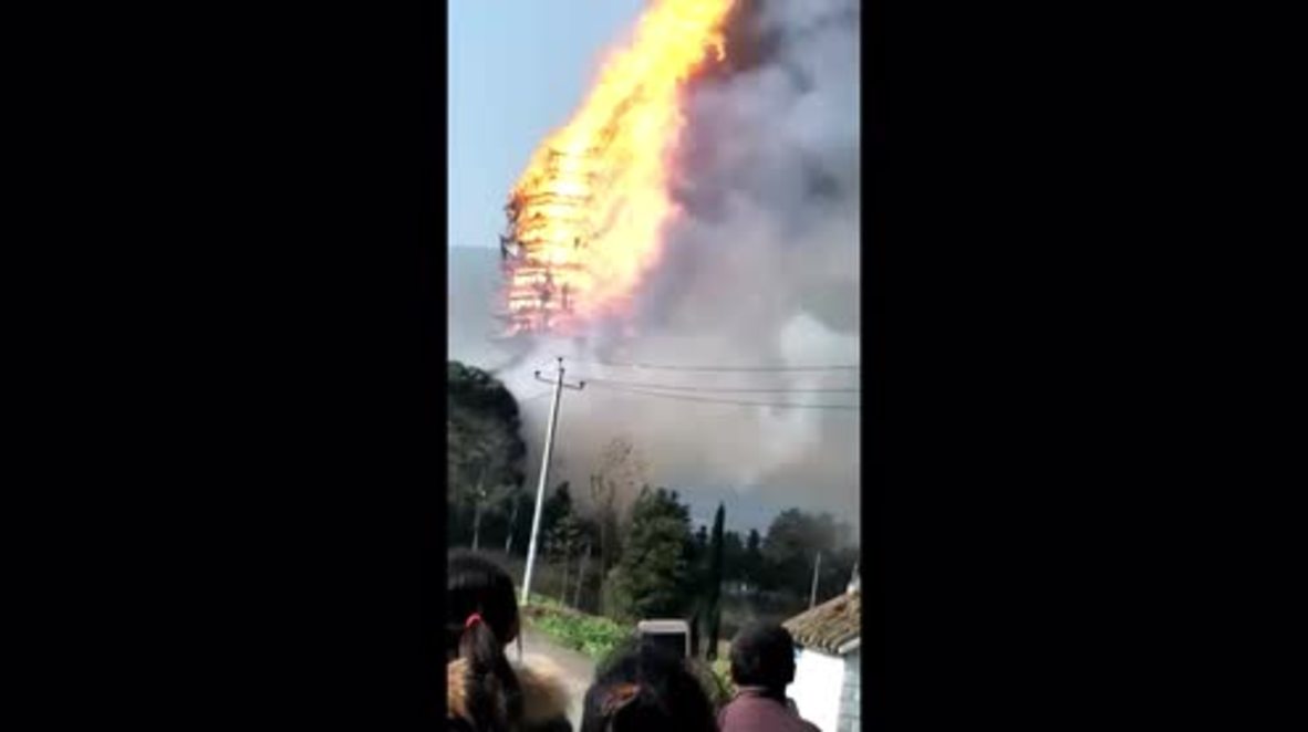 China: Asia's tallest wooden tower burns down in Buddhist monastery blaze
