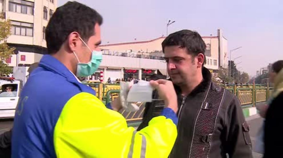 Iran: Tehran residents wear masks on the streets as air pollution skyrockets