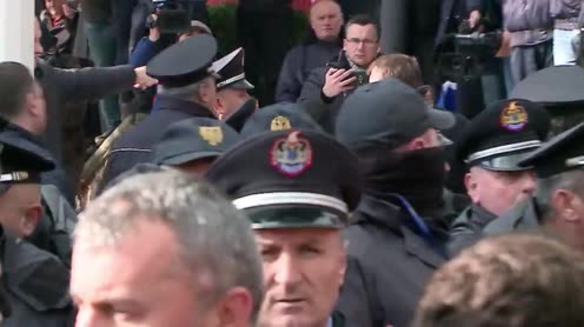 Albania: Opposition protestors clash with police outside parliament
