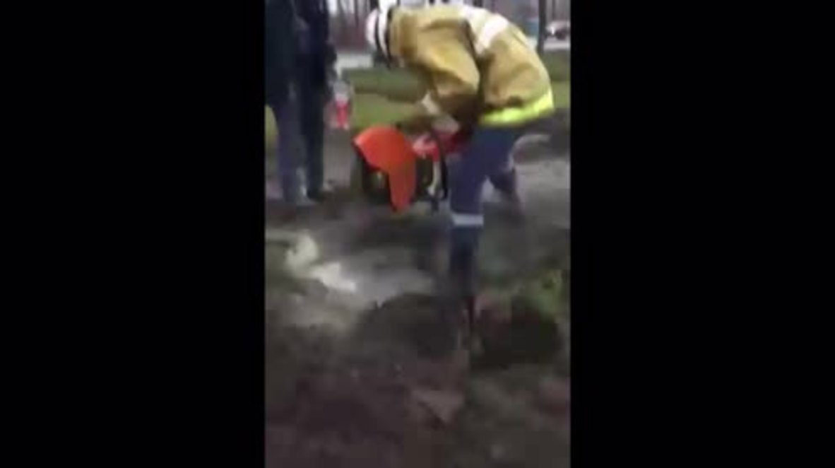 Dramatic rescue of man trapped underground for 24 HOURS *EXCLUSIVE*