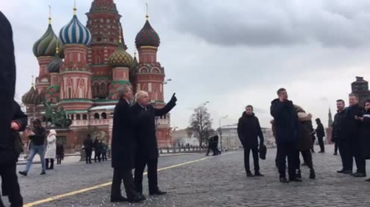 Russia: Boris Johnson and UK ambassador visit Moscow's Red Square