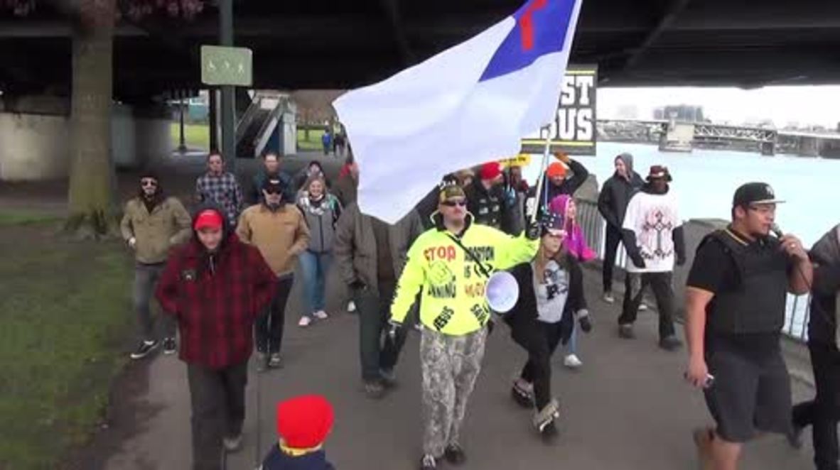 USA: Antifa protester wiped out by truck at Patriot Prayer march