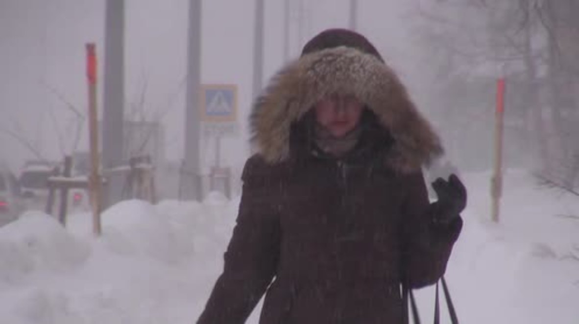 Russia: Sakhalin blanketed in white as snowstorm strikes