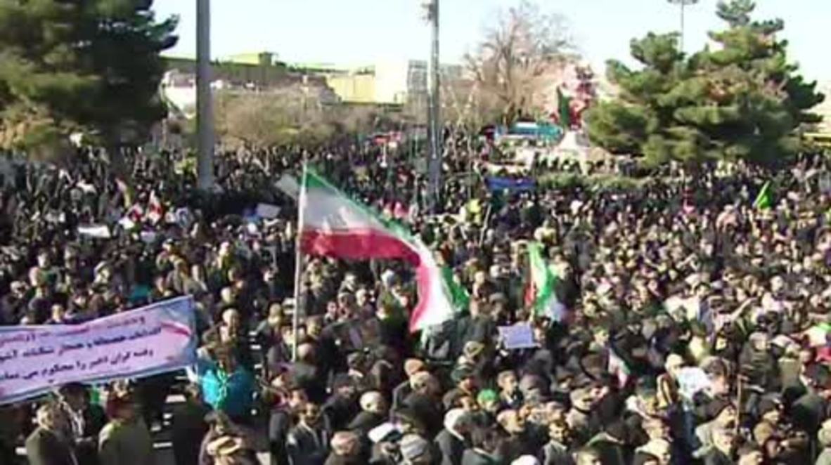 Irán: Marchas progubernamentales contra la violencia.