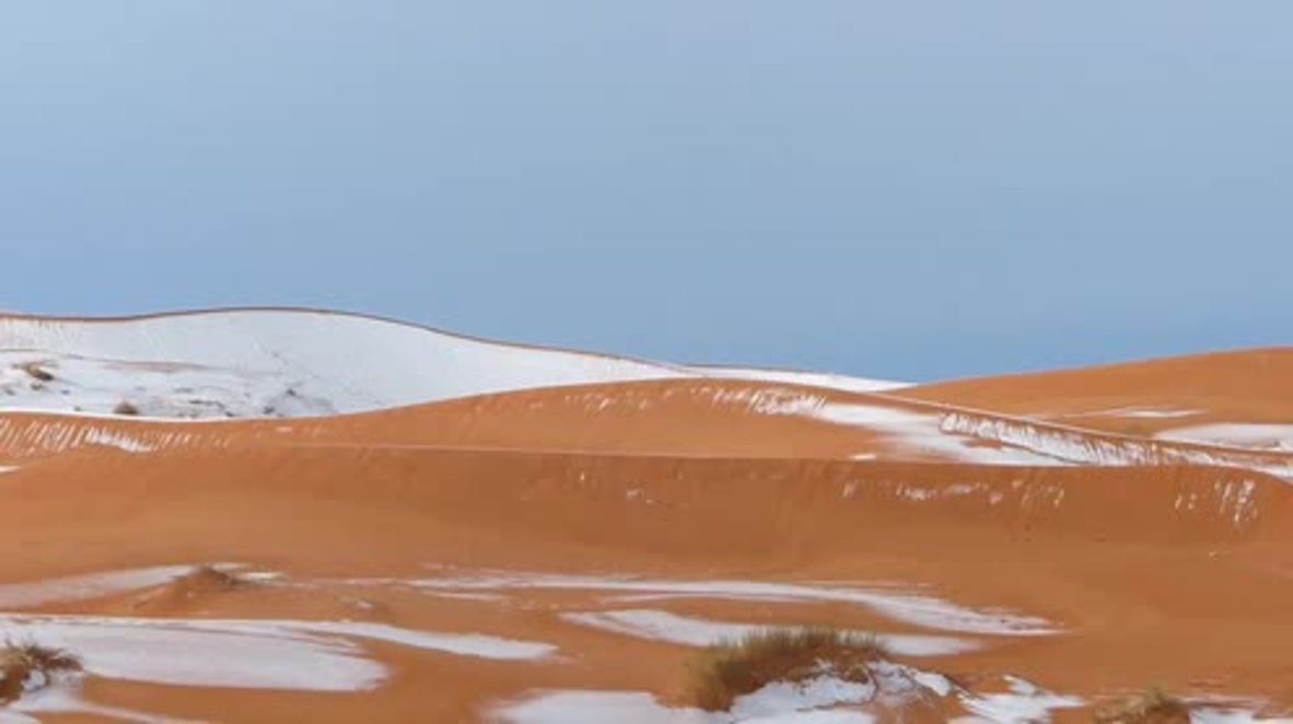 Breathtaking view of the Sahara adorned with SNOW