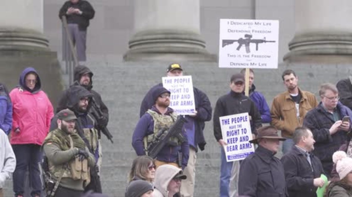 USA: Washington gun-lovers protest upcoming gun-control law discussion