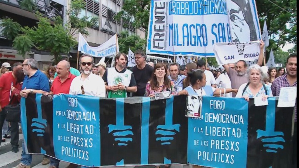 Argentina: Protesters demand release of Milagro Sala in Buenos Aires