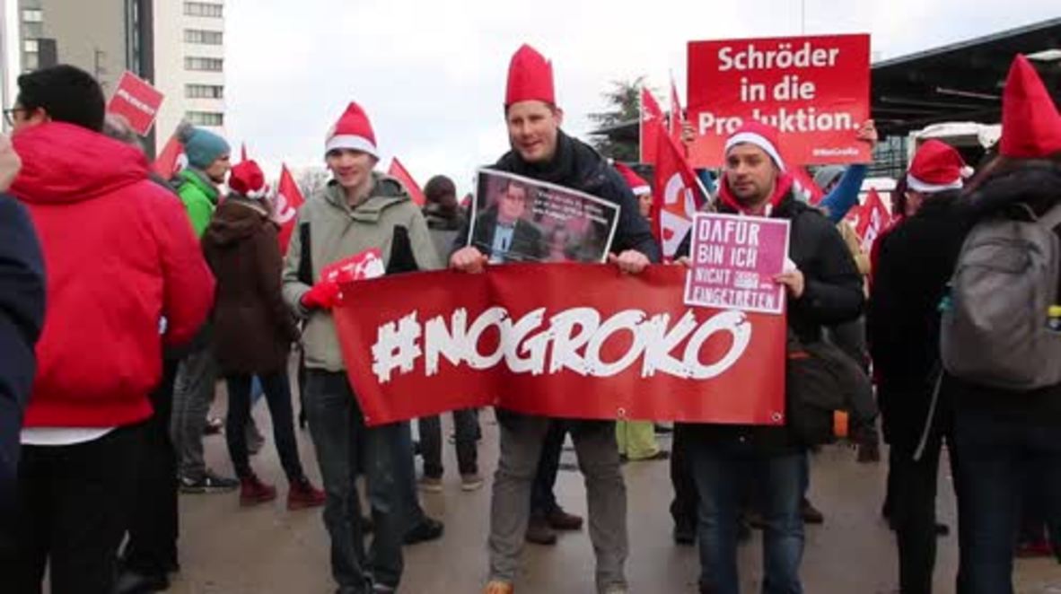 Germany: 'No GroKo!' – Protesters oppose SPD/CDU coalition talks