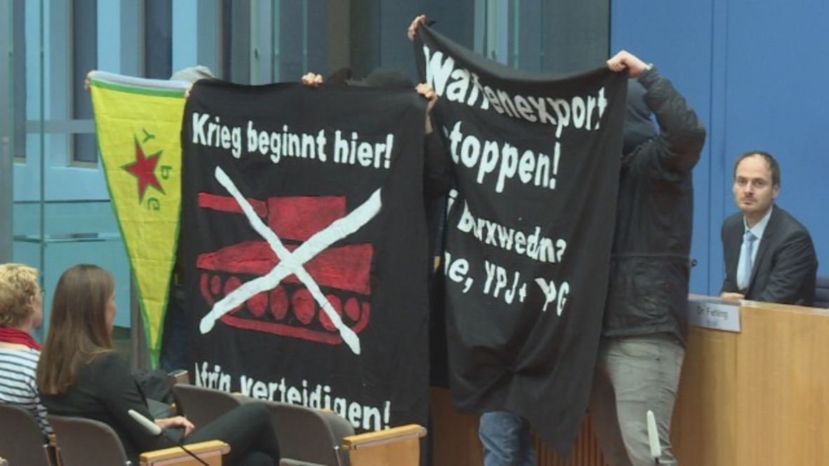 Germany: Pro-Kurdish protesters disrupt Germany's Federal Press Conference