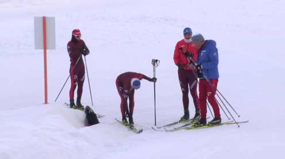 Austria: Top Russian cross-country skiers train ahead of 2018 Olympics