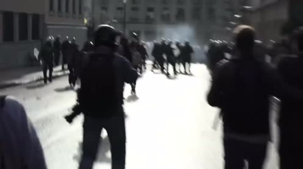 Greece: Tear gas billows as police confront protesters at Macedonia naming rally