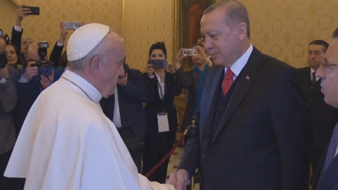Santa Sede: El papa Francisco recibió al turco Recep Tayyip Erdogan en el Vaticano