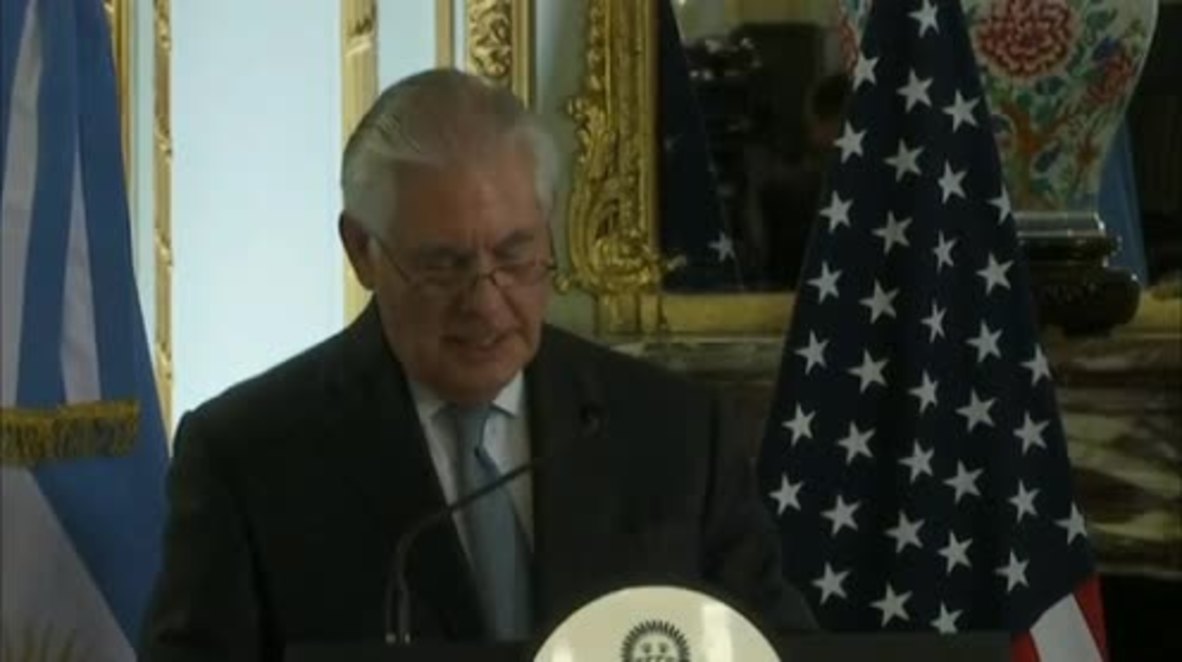 Argentina: Tillerson commends Argentina for 'promoting democracy' in Venezuela