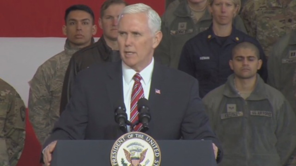Japan: Pence slams North Korea ‘tyranny’ at US airbase in Fussa