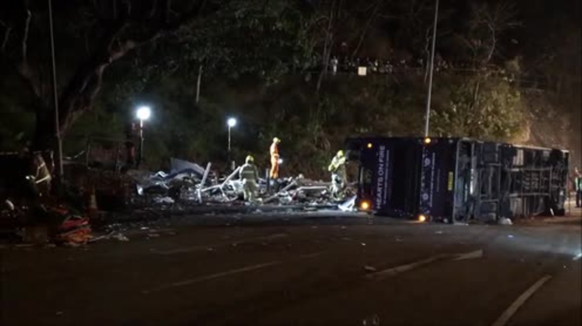 Hong Kong: Rescue ops. continue in wake of fatal bus crash