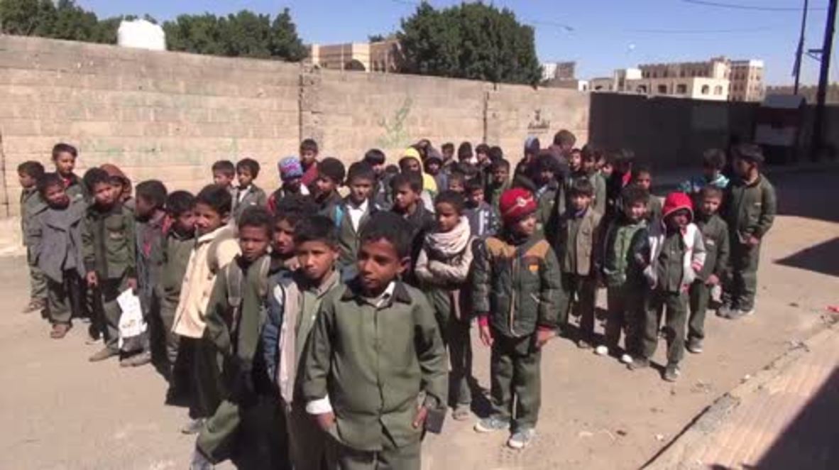 Yemen: Niños protestan frente a la sede de la ONU para exigir el fin de la guerra y los bombardeos saudíes
