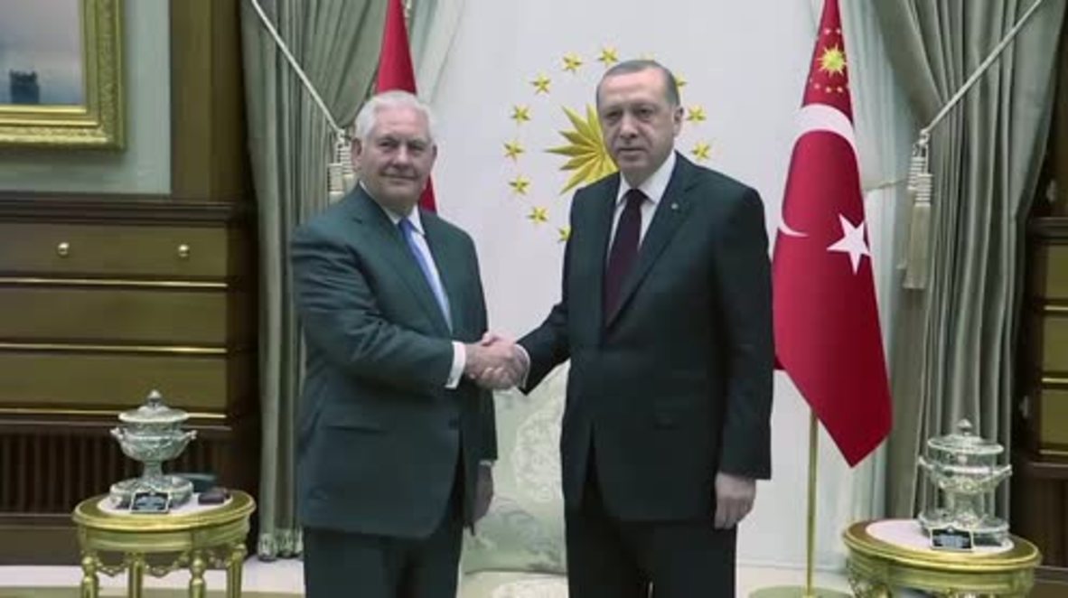 Turkey: Erdogan welcomes Tillerson in Ankara amid tensions over Turkish 'Olive Branch' op