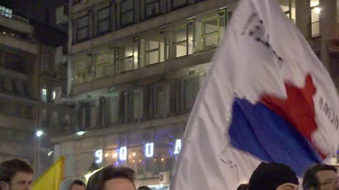 Serbia: Belgrade citizens rally to oppose Kosovo independence anniversary