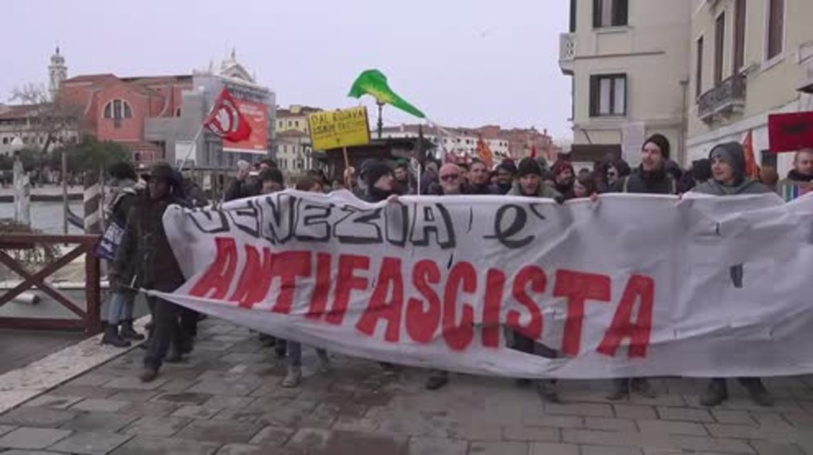 Italy: Mass anti-fascist rally takes Venice by storm
