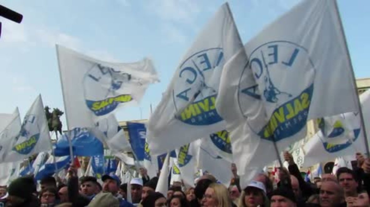 Italy: 'Italians first' - Lega Nord leader Salvini rallies in Milan
