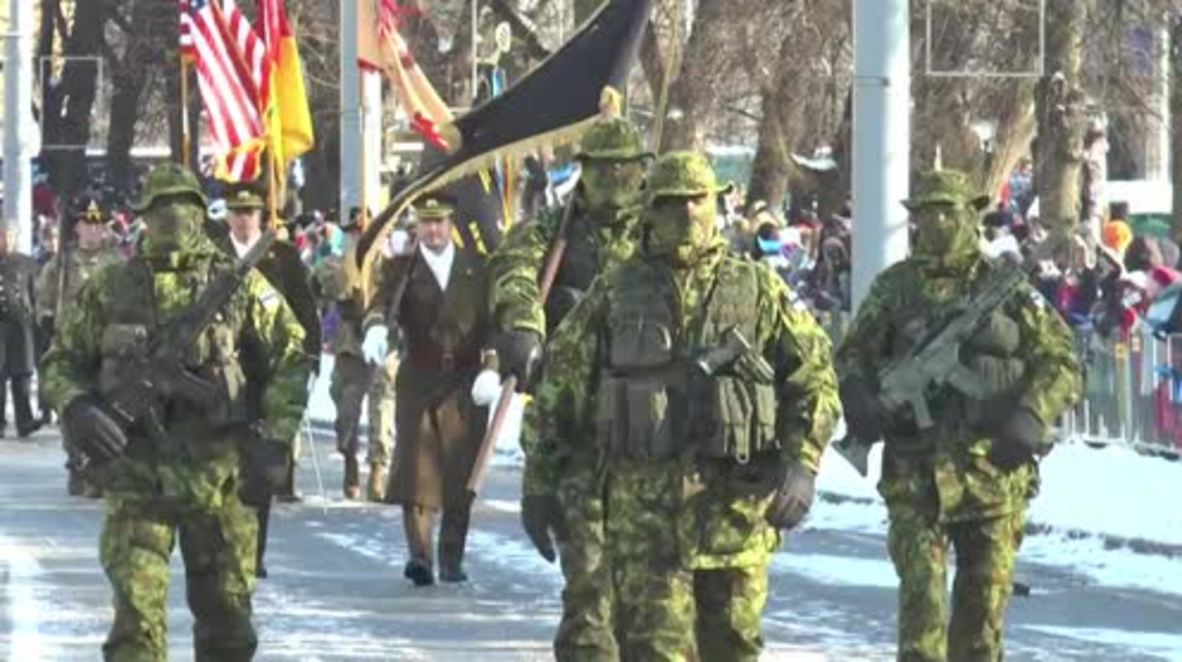 Estonia: Military parade and march honour 100th anniversary of Estonia