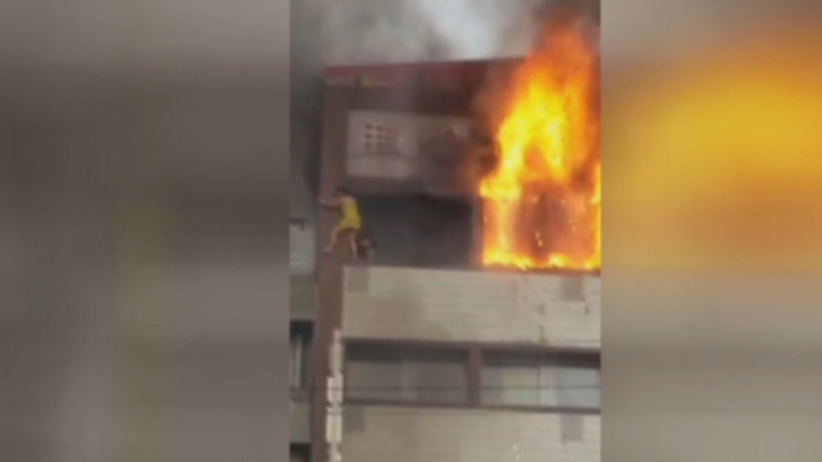 Turkey: Screams as woman plunges to ground to escape hotel inferno