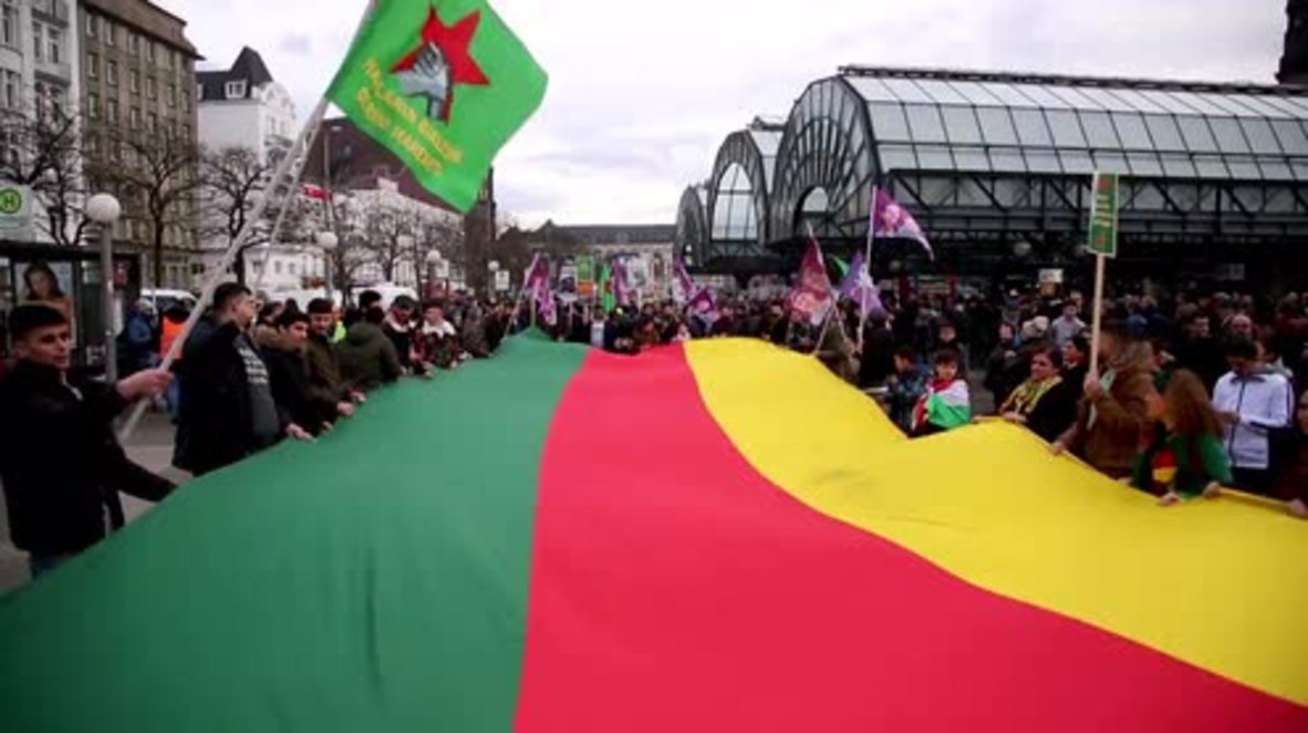 Alemania: Manifestantes prokurdos marchan por Afrín en Hamburgo
