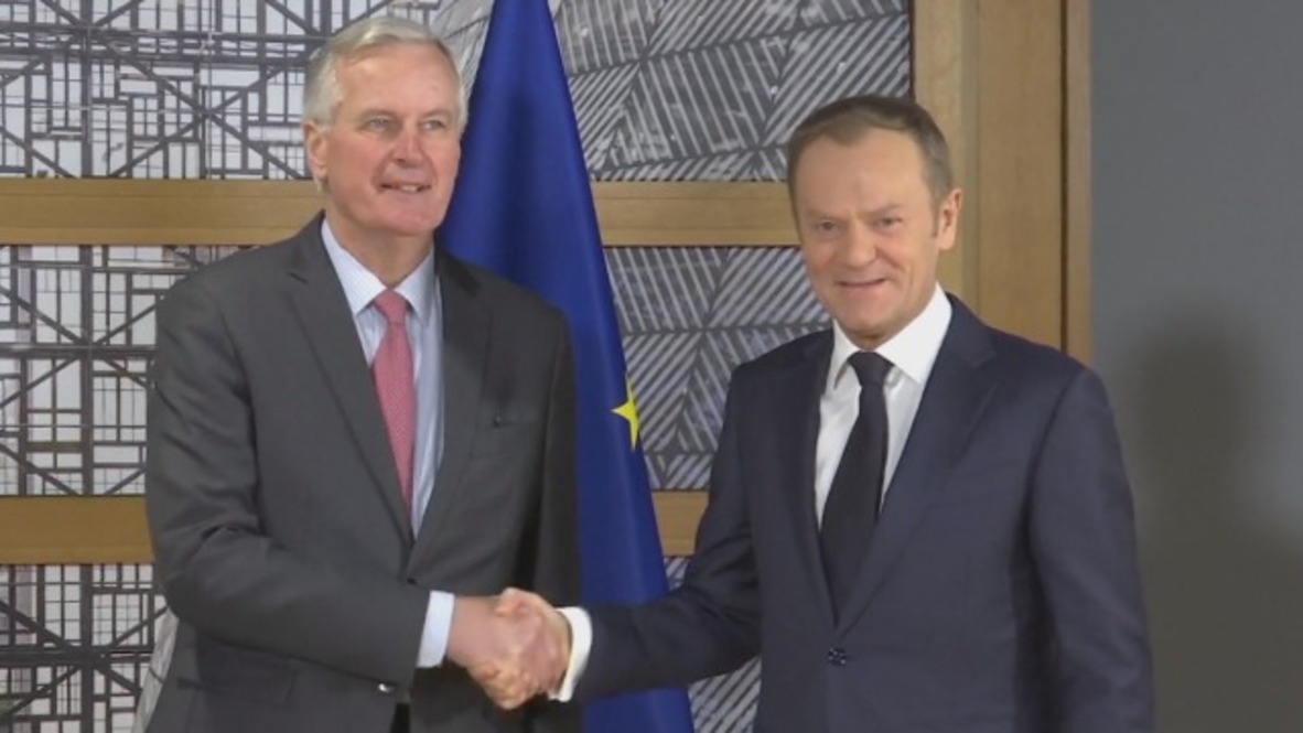 Belgium: Tusk meets Europe's Brexit negotiator Barnier in Brussels