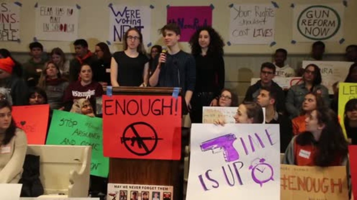 USA: NYC high school students rally for gun reform amid nationwide walkout