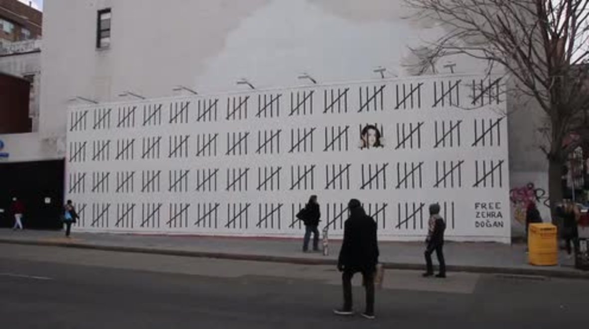 USA: Banksy customises NYC wall with mural for imprisoned Turkish artist