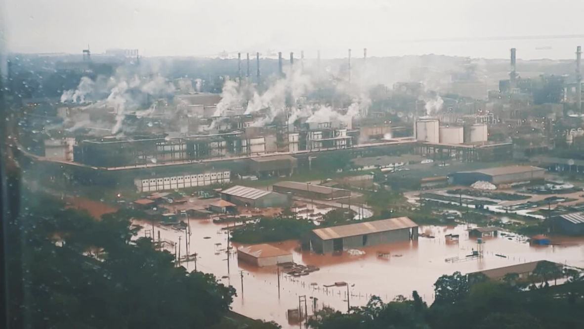 Brazil: Photos show Amazon city flooded after reported spill *STILLS*