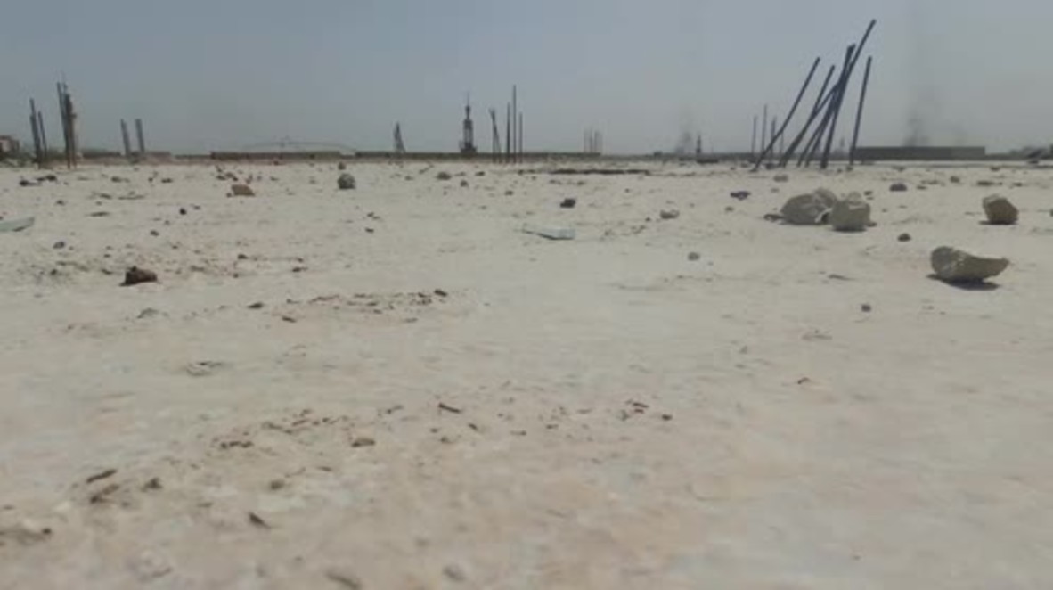 Syria: Government forces retake Saqba in battle for E. Ghouta *DRONE FOOTAGE*