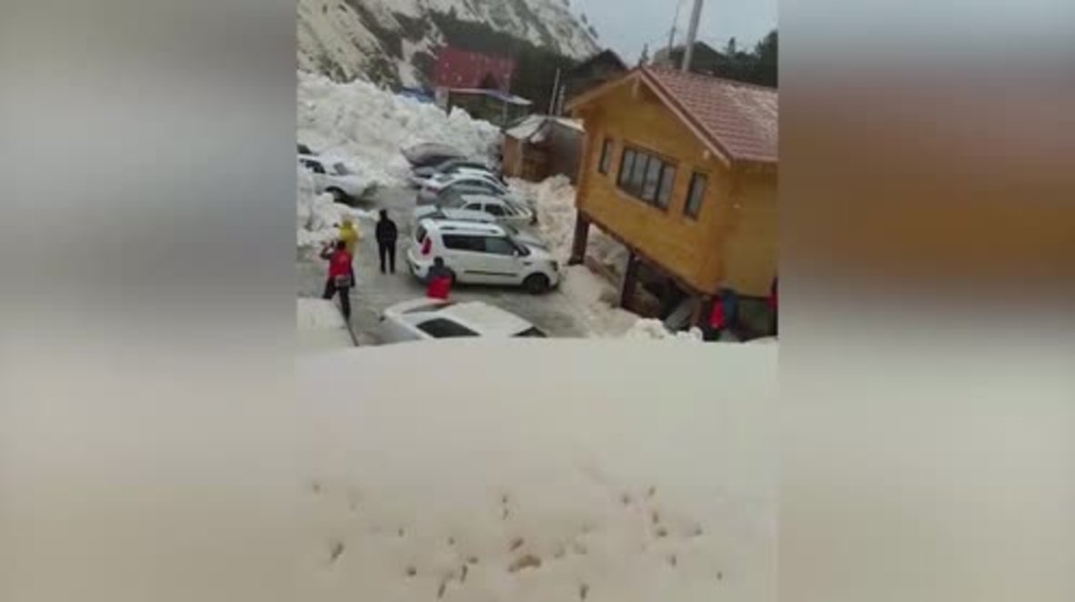 Russia: 15 vehicles buried under snow as massive avalanche hits ski resort