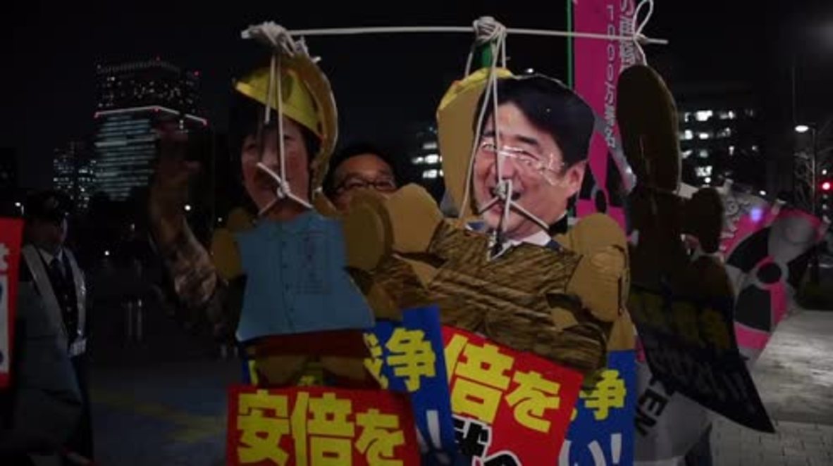Japan: Demonstrators call on Abe to resign as corruption scandal unravels