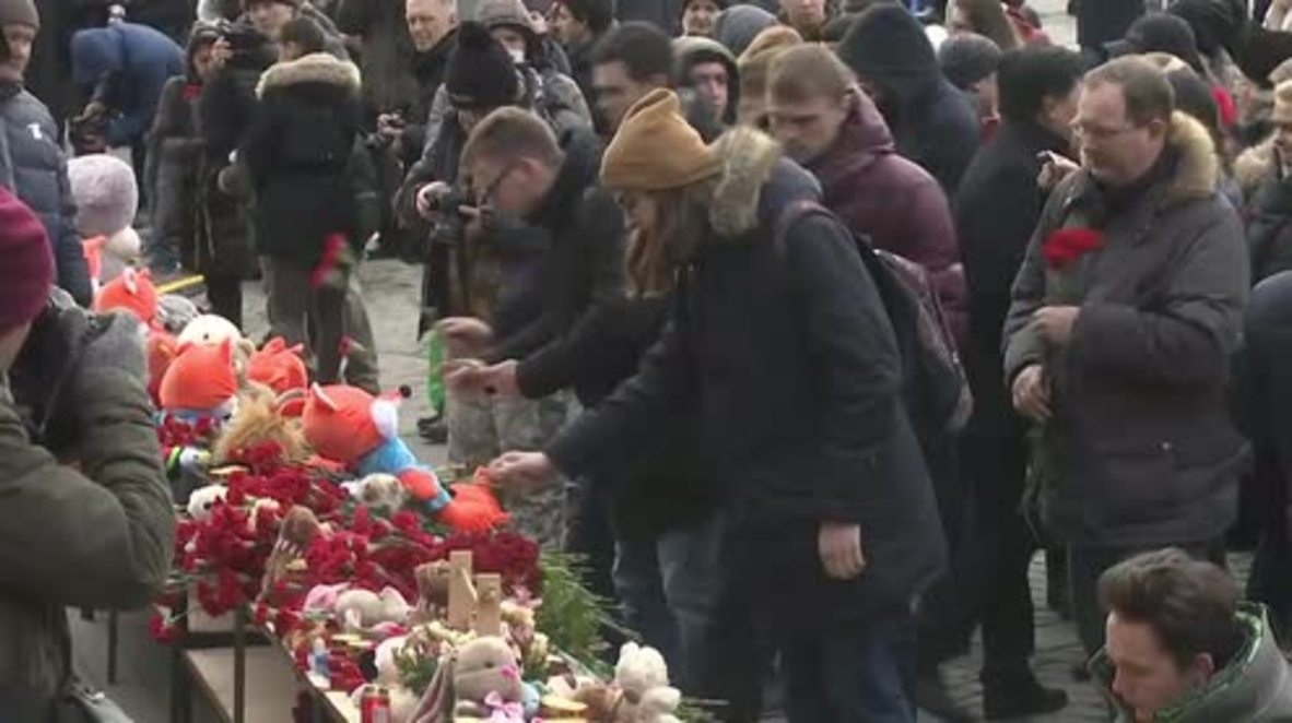 Russia: Muscovites pay tribute to Kemerovo fire victims