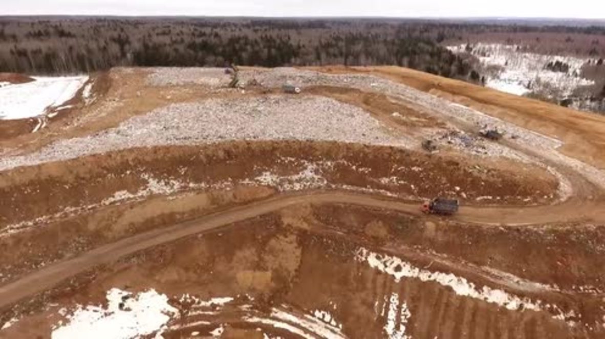 See drone footage of three enormous Russian landfill sites