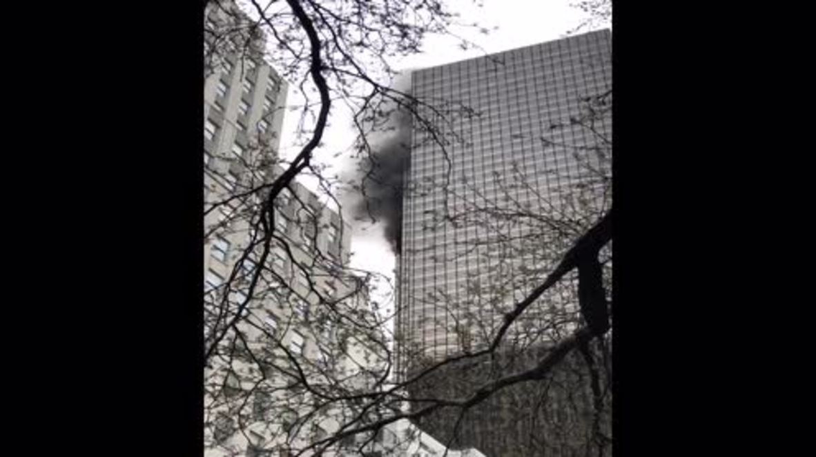 USA: Smoke billows from Trump Tower after apartment fire