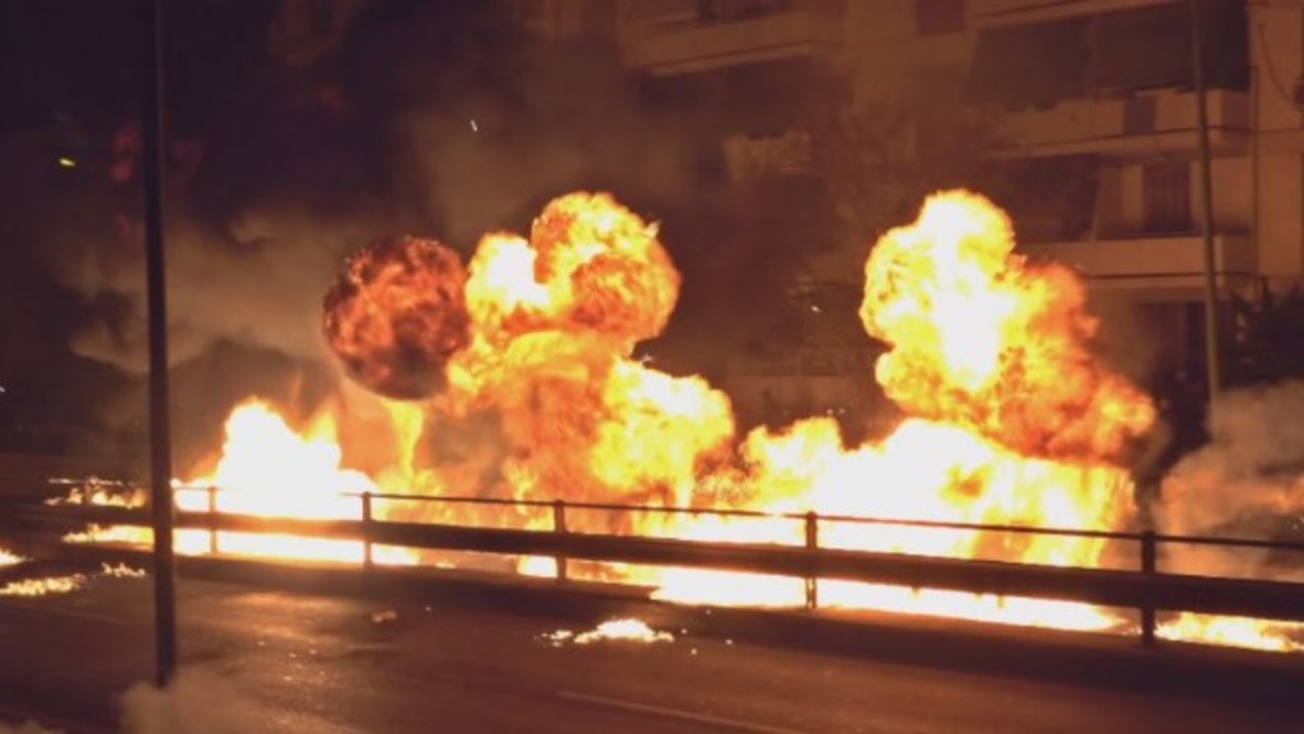 Greece: Molotov cocktail fire-show marks Orthodox Easter in Athens